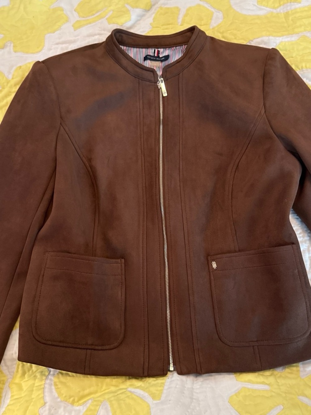 Tommy Hilfiger Brown Suede Zip Jacket